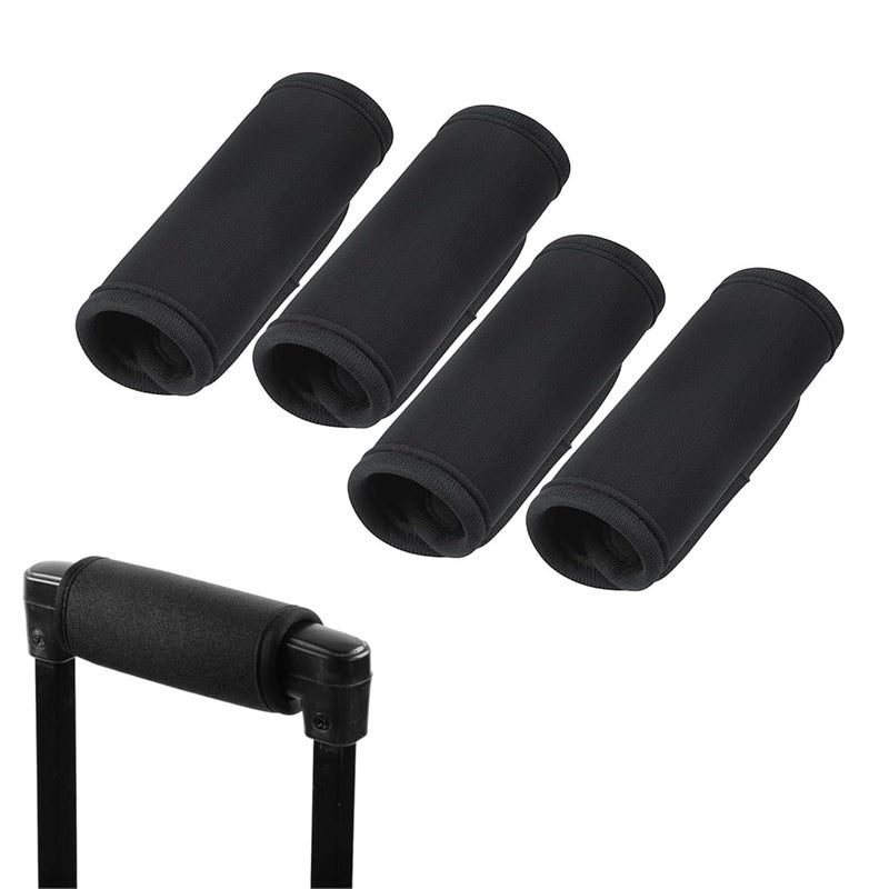 DHARMATMAJ 4Pack Luggage Handle Wrap for Suitcase Comfort Soft Handle Covers Suitcase Luggage Identifiers Neoprene Luggage Travel Accessories Travel Essential(Black) - Image 1