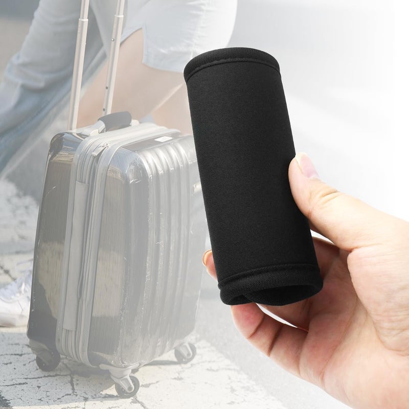 DHARMATMAJ 4Pack Luggage Handle Wrap for Suitcase Comfort Soft Handle Covers Suitcase Luggage Identifiers Neoprene Luggage Travel Accessories Travel Essential(Black) - Image 2