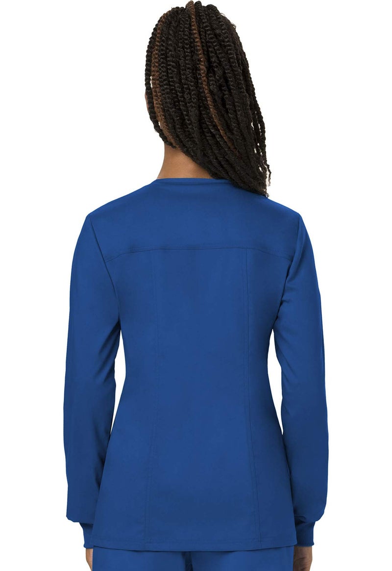 Cherokee Women's Snap Front Warm-up Jacket, Royal, Large - Image 2