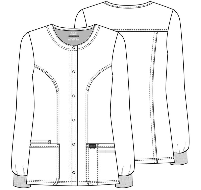 Cherokee Women's Snap Front Warm-up Jacket, Royal, Large - Image 5