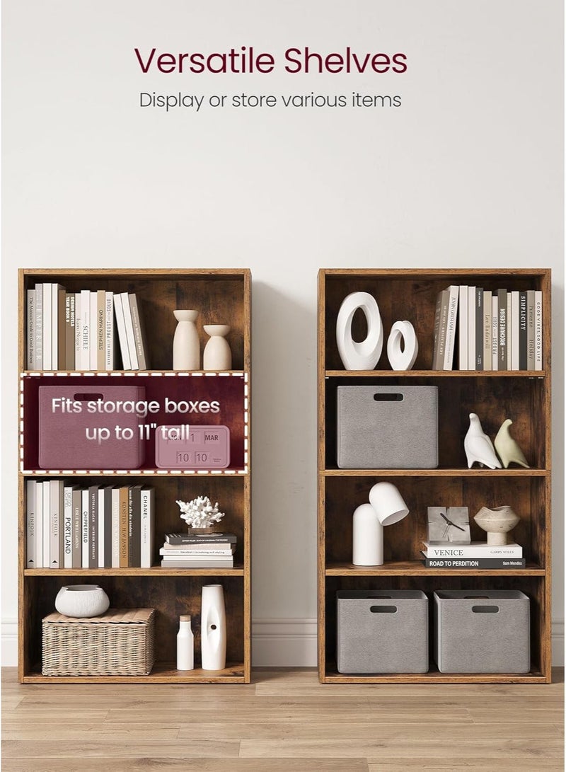 آن فش خزانة كتب بأربع طبقات، رفوف تخزين، رف عرض مفتوح، تصميم مقصورة، رفوف قائمة، رف خباز للمطبخ، حامل فرن ميكروويف لغرفة المعيشة والمطبخ - Image 3