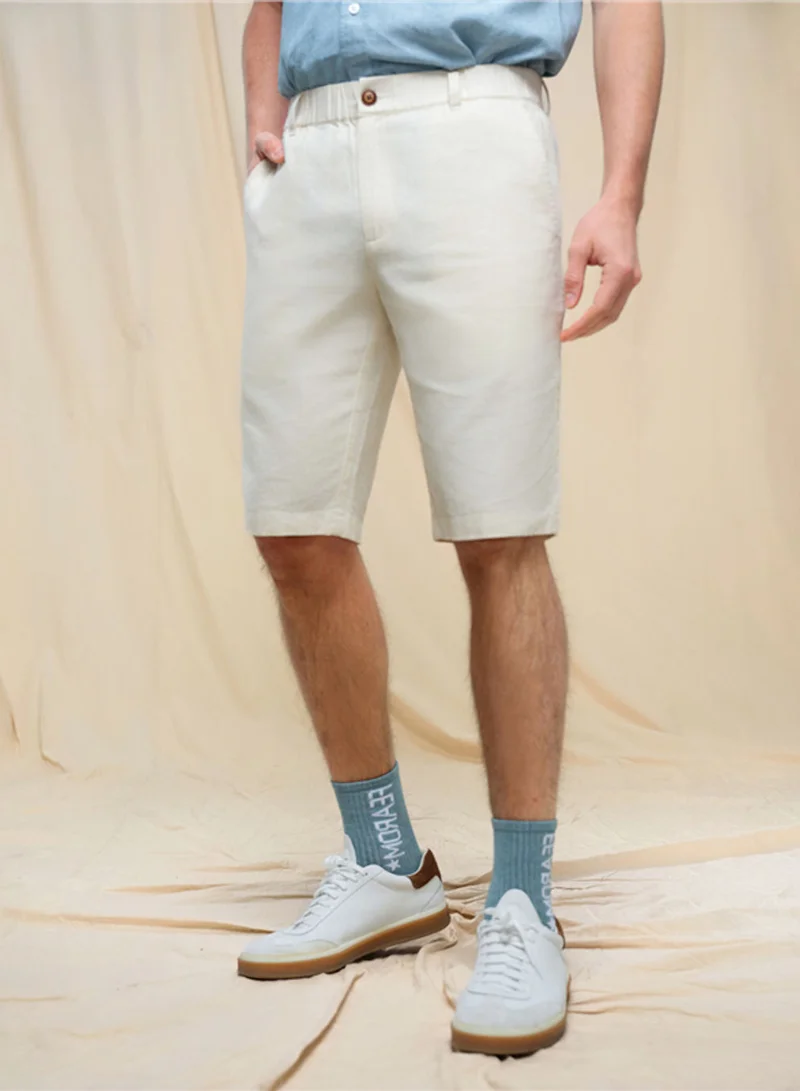 GIORDANO  Men's Slim Linen Cotton Bermuda Shorts for Men | Best Price UAE