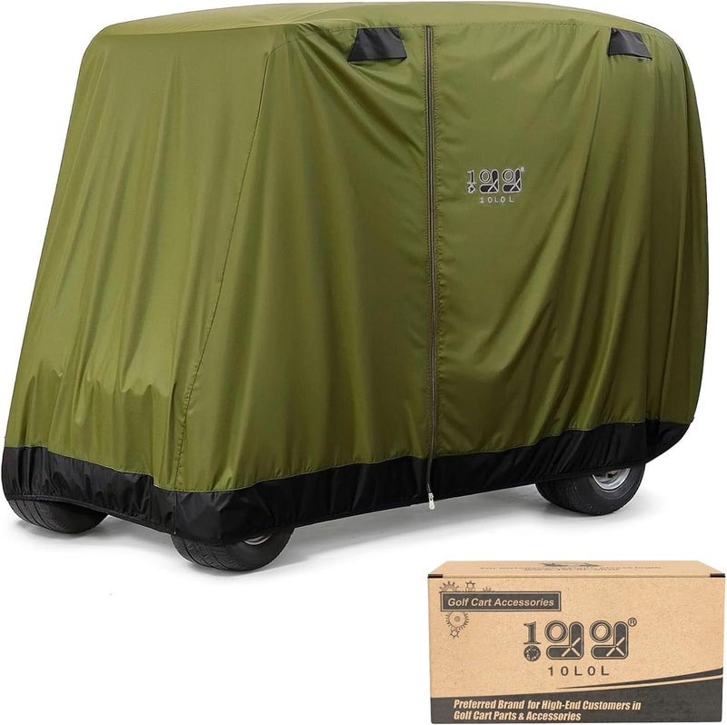 10L0L 4 Passenger Golf Buggy Cover - Waterproof, Windproof, Sunproof Outdoor Polyester with Zipper Doors - Image 1