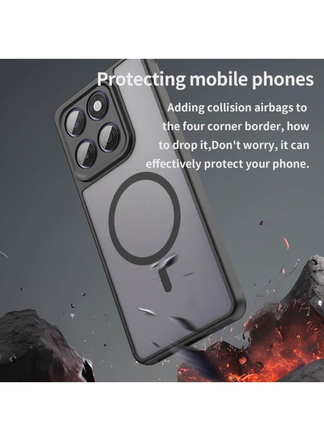 Magnetic Matte Texture Phone Case for Motorola Edge 60 Fusion/ Motorola Edge 60 5G Semi Transparent Frosted Shockproof Case Oil Repellent and Waterproof Phone Cover - view 3