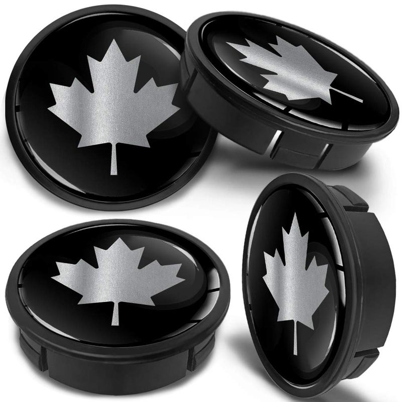 SkinoEu 4 x 60mm ABS Car Alloy Wheel Centre Universal Rims Hub Center Caps Auto Tuning Logo Emblem Silver Gloss Black Canada Flag CX 31 - Image 1