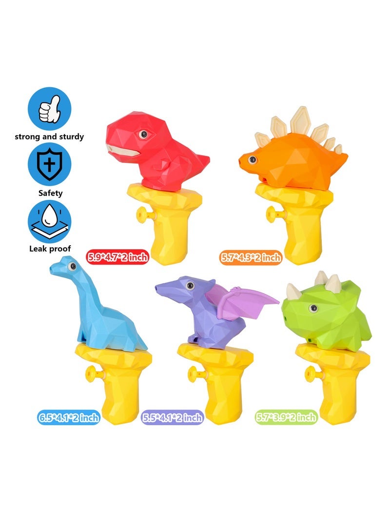 Captaintech 5 Pieces Children's Water Guns Small Dinosaur Water Guns Water Guns Soak Summer Swimming Pool Beach Party Toys - Image 2