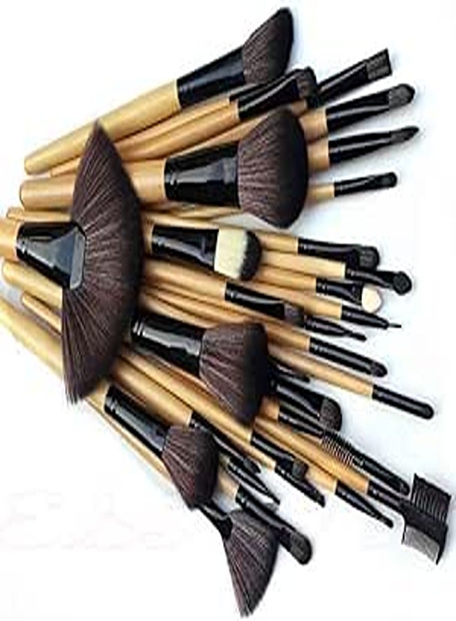 مجموعة فرش مكياج احترافية ناعمة مكونة من 32 قطعة مع حقيبة (awdsales)