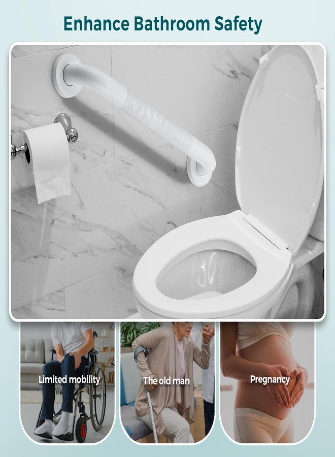 Ravinte Hardware 2 Pack Grab Bars for Shower, 12 Inch Anti Slip Stainless Steel Knurled White Modern Grab Bars for Seniors & Elderly, 1" Diameter - Image 2