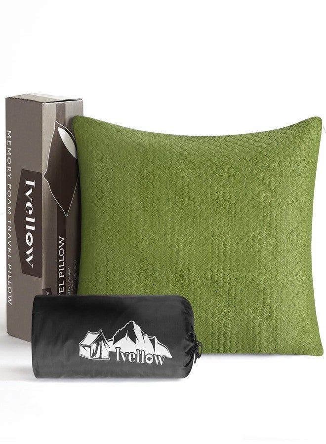 Ivellow Memory Foam Travel Pillow Compressible Camping Pillow for Sleeping Shredded Memory Foam Pillow Compact Firm Supportive Small Pillow for Adults Kids Outdoor Backpacking Hiking Essential Gear-M - Image 1