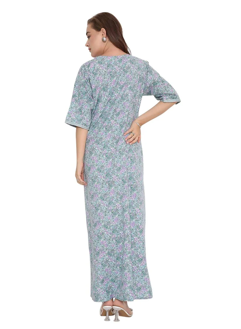 HANA & SARA SHORT SLEEVE UNIQUE PRINTED LONG ARABIC FARASHA KAFTAN JALABIYA DRESSES