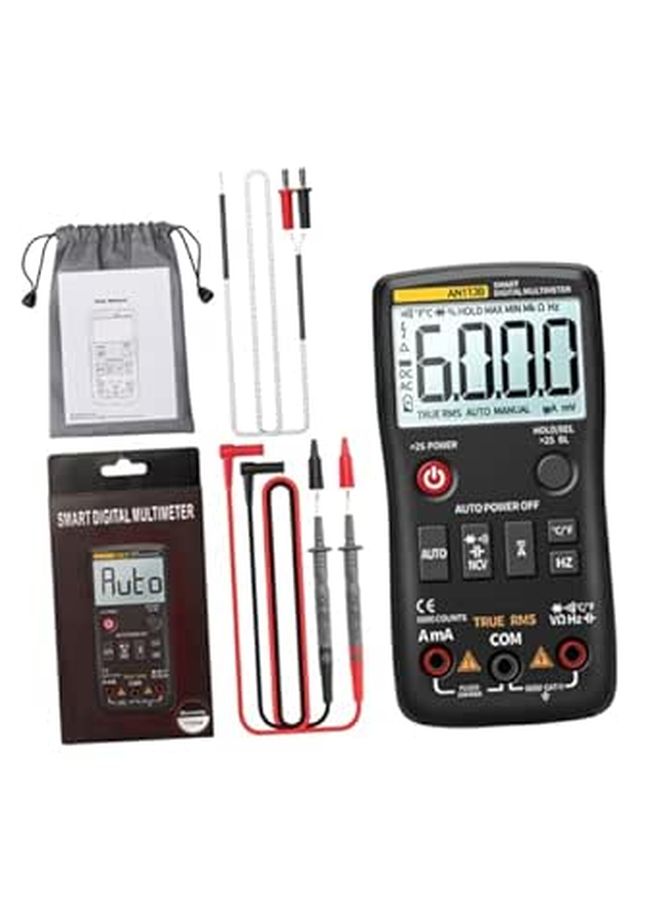 Digital Multimeter Automatic Intelligent Multitester Portable Tester with Standard Probes - Image 1