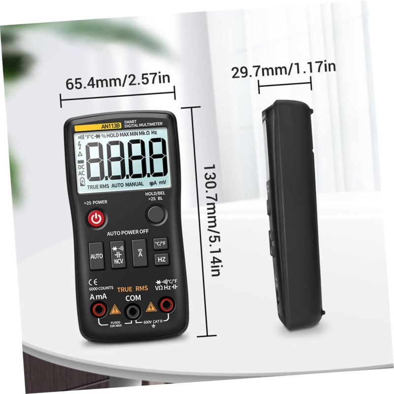 Digital Multimeter Automatic Intelligent Multitester Portable Tester with Standard Probes - Image 3