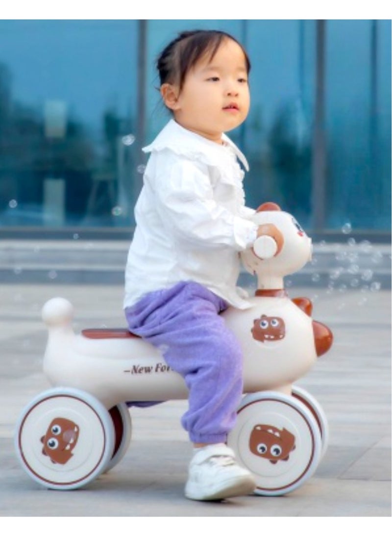 Toy Box 4-Wheels Balance Bike for Kids Ride On Car with Light and Music Friendly Training Balance, for 1-5 Years Boys Girls - Image 2