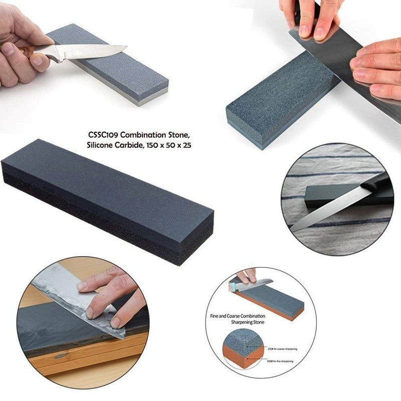 THS Stone Silicon Carbide Combination Stone for Sharpening Steels 8 Inch Grey - Image 2