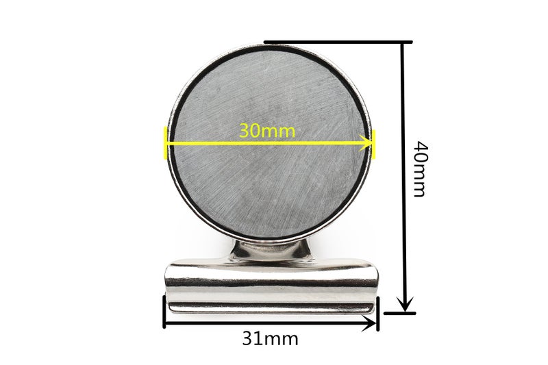 Ninth Five Strong Magnetic Clips - Heavy Duty Refrigerator Magnet Clips - 31mm Wide 12Pack Scratch Safe - Clip Magnets Best for House Office School Use, Hanging Home Decoration, Photo Displays - Image 4