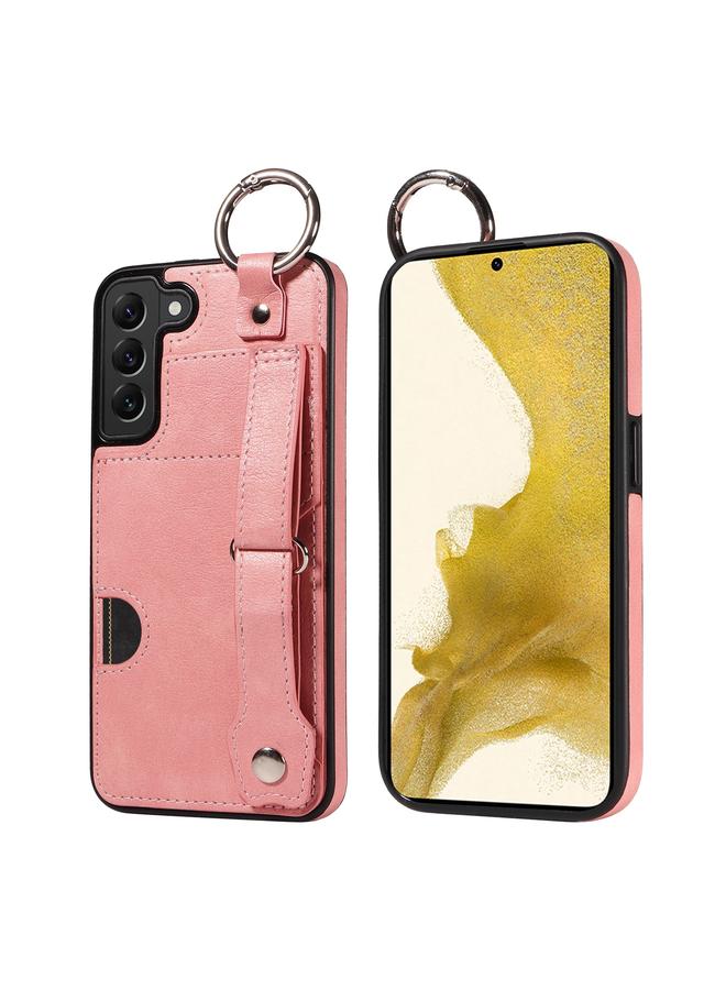 S-TOP Case For Samsung Galaxy S22+ 5G Calf Texture Wrist Card Slot Ring Phone Case - Image 1