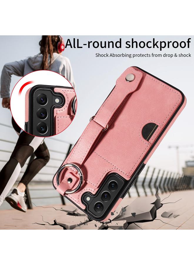 S-TOP Case For Samsung Galaxy S22+ 5G Calf Texture Wrist Card Slot Ring Phone Case - Image 5