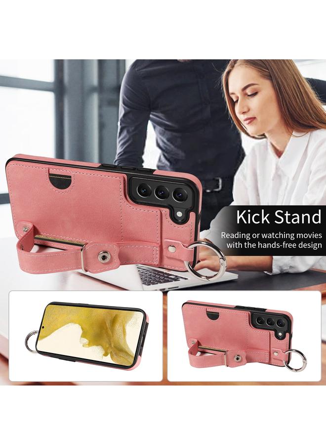 S-TOP Case For Samsung Galaxy S22+ 5G Calf Texture Wrist Card Slot Ring Phone Case - Image 4