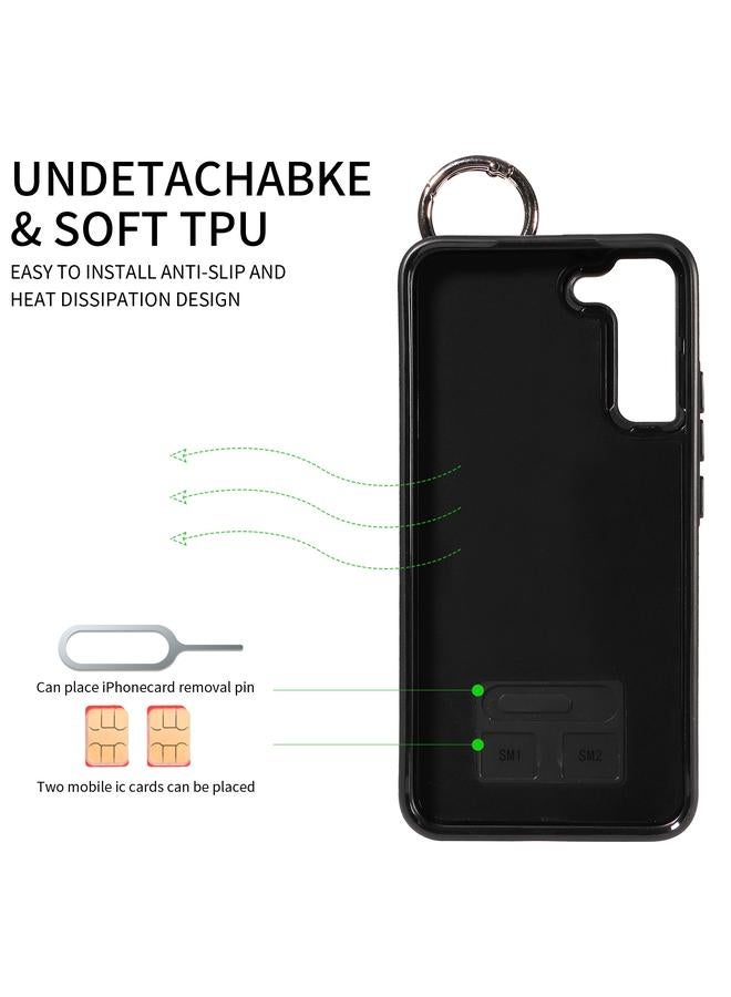 S-TOP Case For Samsung Galaxy S22+ 5G Calf Texture Wrist Card Slot Ring Phone Case - Image 3