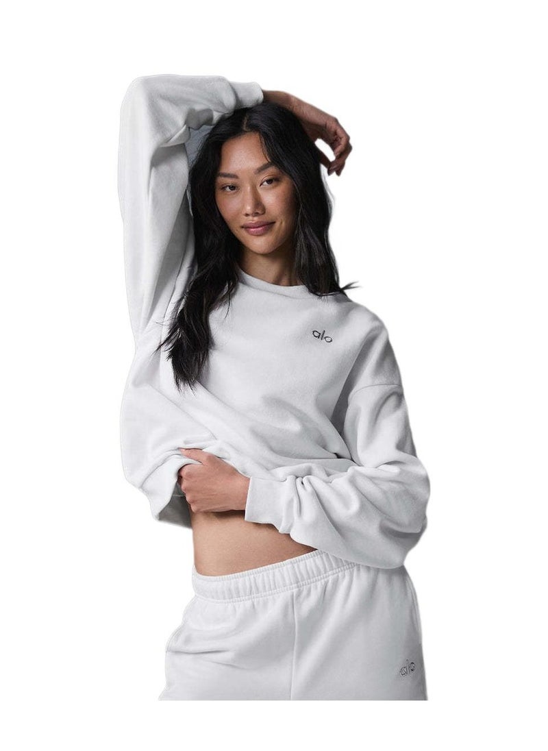 alo - alo casual loose sweatshirt white - Image 1