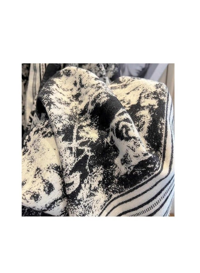 اوشحة للنساء، شالات باشمينا ناعمة متعددة الاستخدامات، شال بطانية، اوشحة كبيرة للنساء، شال لف للارتداء في المساء والبطانية، رداء بونشو مفتوح من الامام - Image 4