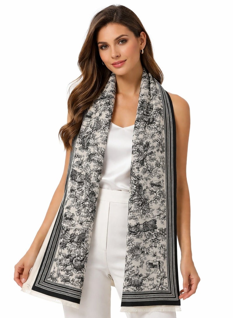 اوشحة للنساء، شالات باشمينا ناعمة متعددة الاستخدامات، شال بطانية، اوشحة كبيرة للنساء، شال لف للارتداء في المساء والبطانية، رداء بونشو مفتوح من الامام - Image 2