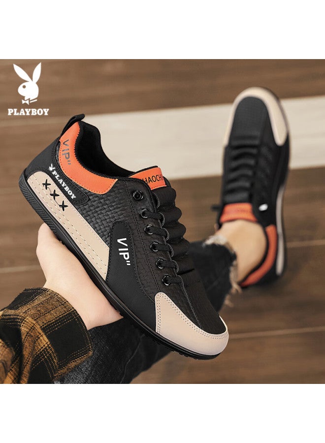 Playboy Men's Shoes Spring Summer Dad Sneakers Casual Fashion Sports Running Shoes Black Size 43 - Image 3