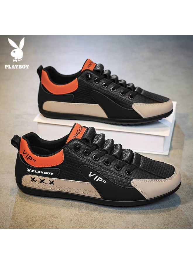 Playboy Men's Shoes Spring Summer Dad Sneakers Casual Fashion Sports Running Shoes Black Size 43 - Image 4