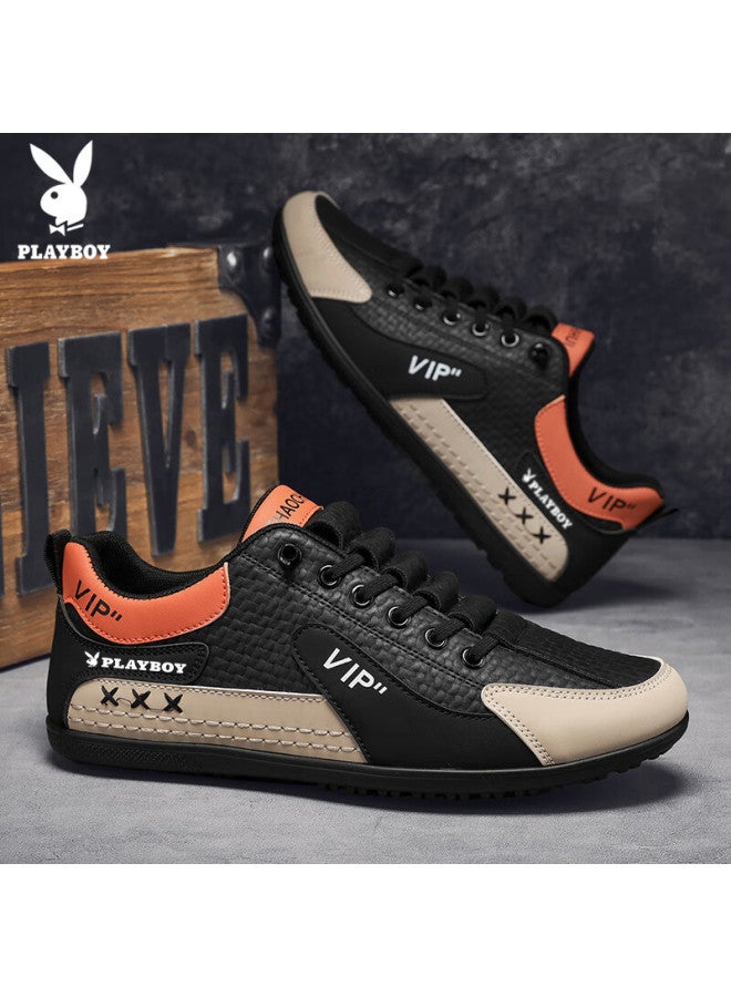 Playboy Men's Shoes Spring Summer Dad Sneakers Casual Fashion Sports Running Shoes Black Size 43 - Image 5