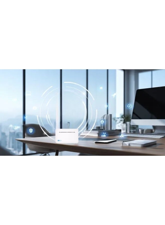 Mobily 4G Router -  LTE CAT7 - Up to 300Mbps / Dual-band / 2.4 GHz + 5 GHz Smart / Connect Up to 64 Devices - Support All Operator's - B535- 932a -  White white - Image 3