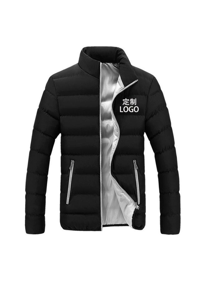 New Casual Winter Padded Cotton Men's Stand Collar Cardigan Outdoor Cotton Coat