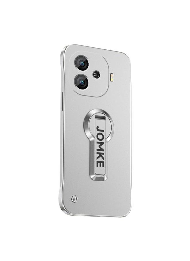 Zaboon For vivo iQOO Z9 Turbo Baking Varnish 360 Rotate Holder No Frame PC Phone Case(Silver) 