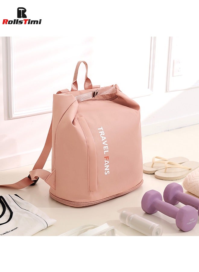 رولستيمي مقاوم للماء السباحة على ظهره الرطب / الجاف منفصلة حقيبة قاعة رياضة رحلة عمل الملابس الأحذية حقيبة التخزين ، الوردي - Image 1