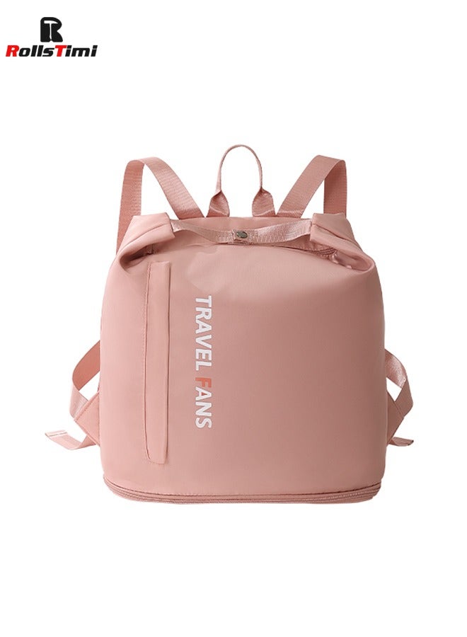 رولستيمي مقاوم للماء السباحة على ظهره الرطب / الجاف منفصلة حقيبة قاعة رياضة رحلة عمل الملابس الأحذية حقيبة التخزين ، الوردي - Image 5