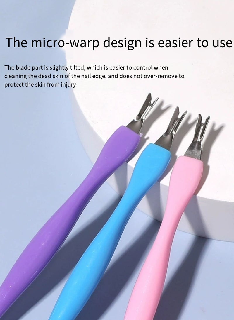 6 قطع ، أدوات فن الأظافر ، أدوات علاج الأظافر ، أدوات الجلد الميت يسهل حملها ، وردي - Image 4