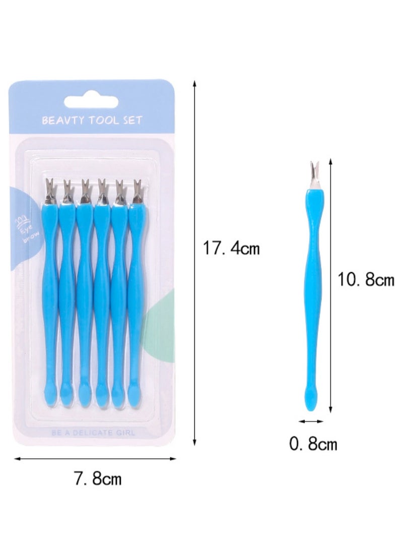 6 قطع ، أدوات فن الأظافر ، أدوات علاج الأظافر ، أدوات الجلد الميت يسهل حملها ، وردي - Image 5
