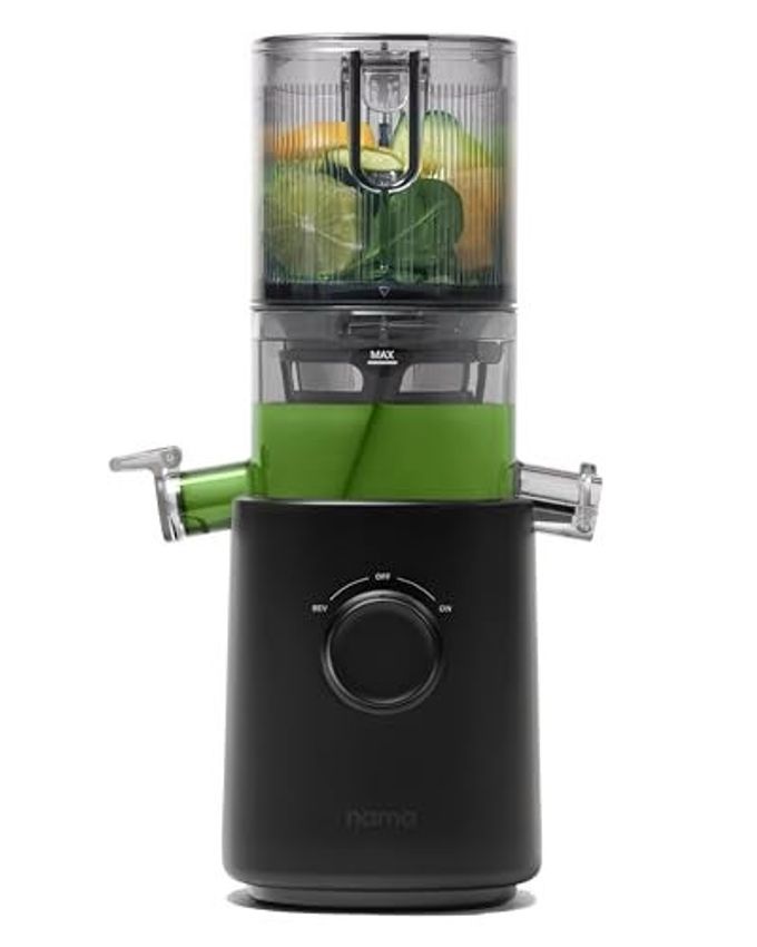 J3 COMPACT COLD PRESS JUICER SPACE SAVING SELF FEEDING FOR HANDSFREE OPERATION LIGHTWEIGHT PORTABLE ZERO WASTE SLOW MASTICATING JUICER EASY CLEANUP ASSEMBLY BLACK