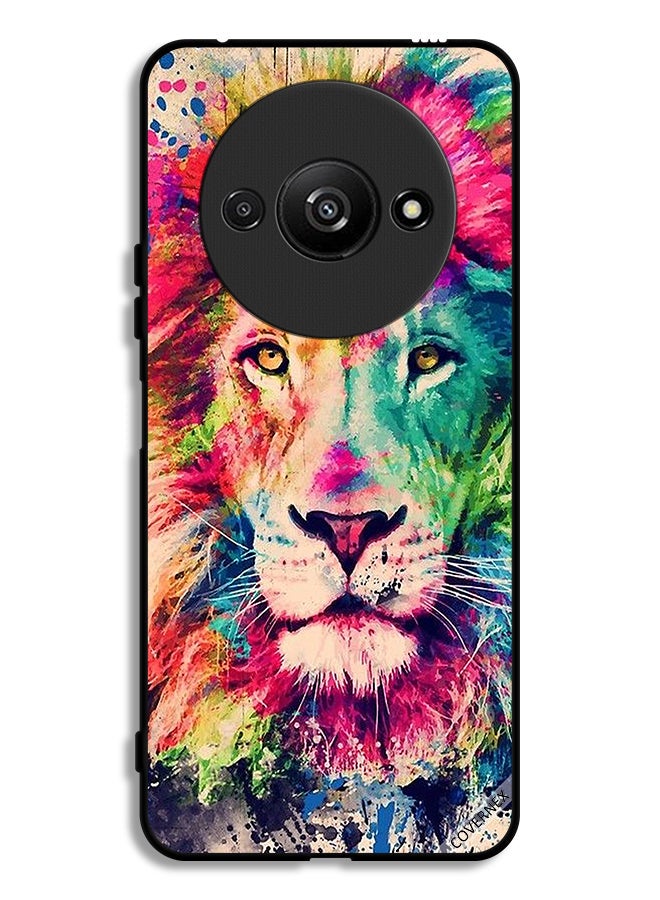 Covernex Xiaomi Redmi A3 4G Protective Case Cover Lion Paint Art - Image 1