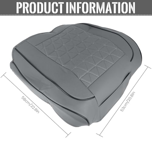STHIRA Luxury Faux Leather Seat Cover for Car Comfortable & Durable Car Seat Cover with Anti-Slip Wrap-Around Seat Cushion for Driving Seat Cushion Universal Fit for Most Vehicles, 52x49cm, Black - Image 2