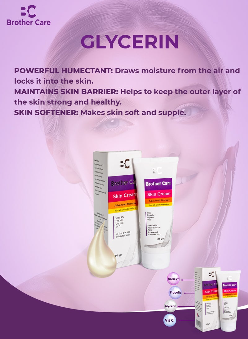 Brother Care Cream with Urea 5%, Propolis, Glycerin and Vit. C - 100gm