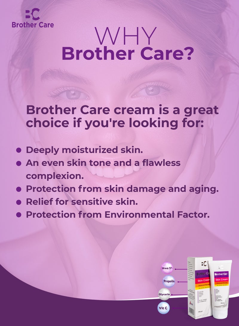 Brother Care Cream with Urea 5%, Propolis, Glycerin and Vit. C - 100gm
