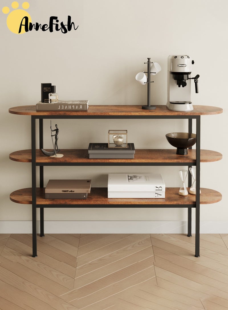 AnneFish 120*30*80cm 3Tier Console Table Sofa Table Home Coffee Corner Display Entryway Table for Couch Hallway Entrance Living Room - Image 1