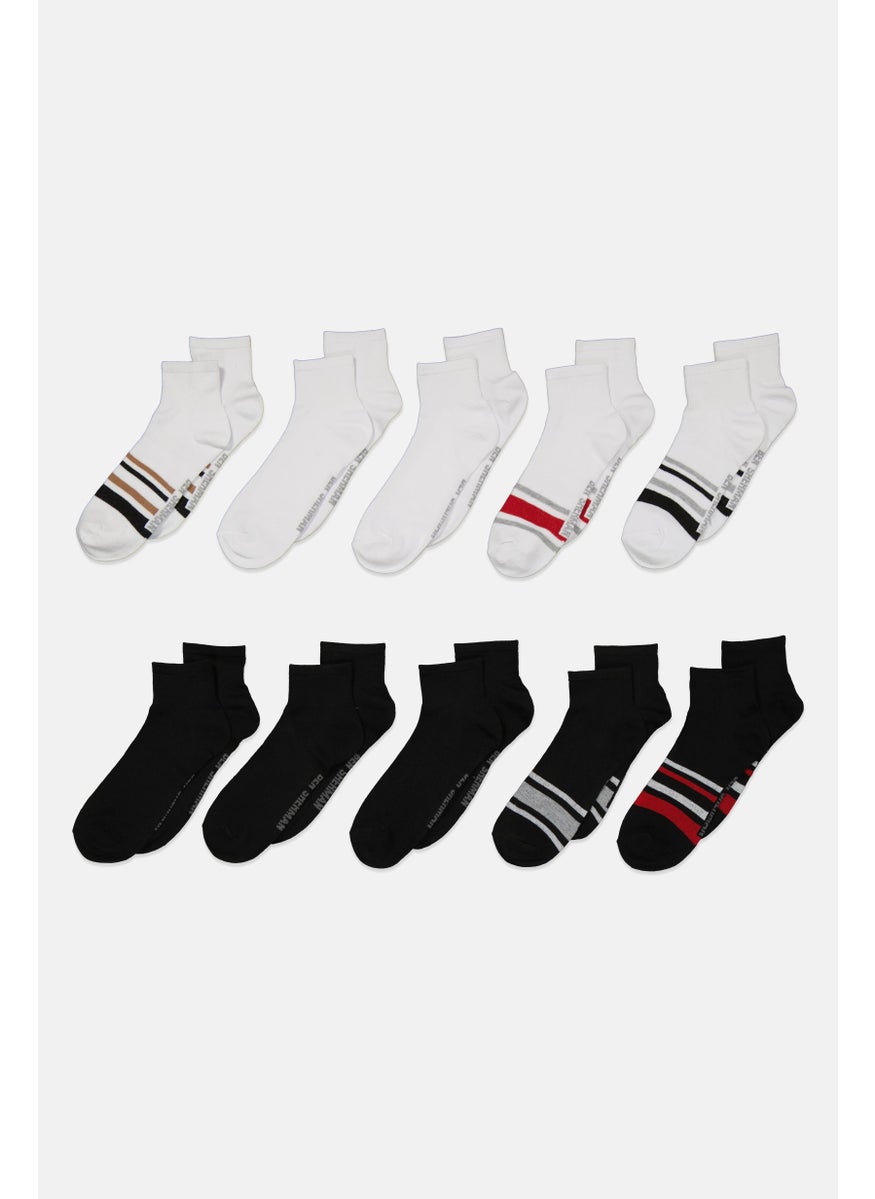 Ben Sherman Men 10 Pairs Brand Logo Socks, Black  - Image 1