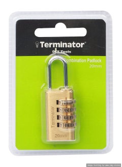 Terminator Terminator brand Brass Combination Pad Lock 20mm 4 Wheel  - Image 1