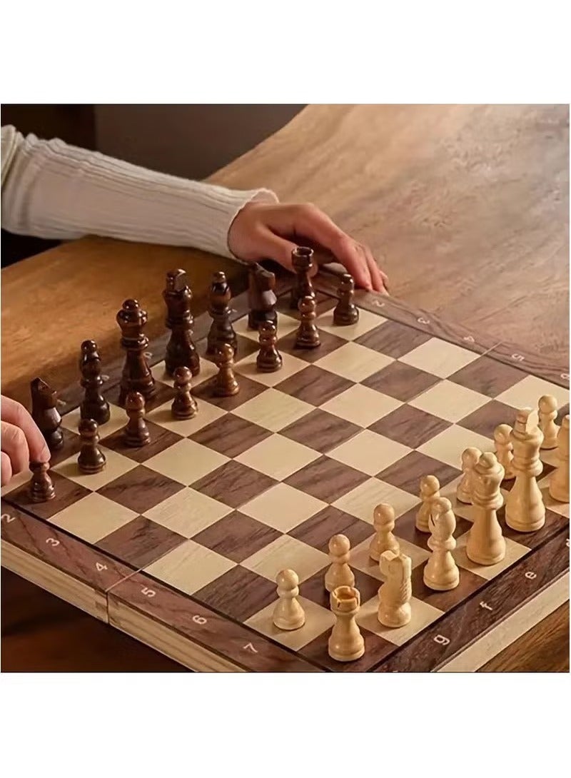 Premium Quality, Handcrafted Rosewood Unique Chess Board Set, Foldable Secure Storage for Magnetic Pieces with Extra Queens, Chess Set for Kids and Adults, Brown - Image 3