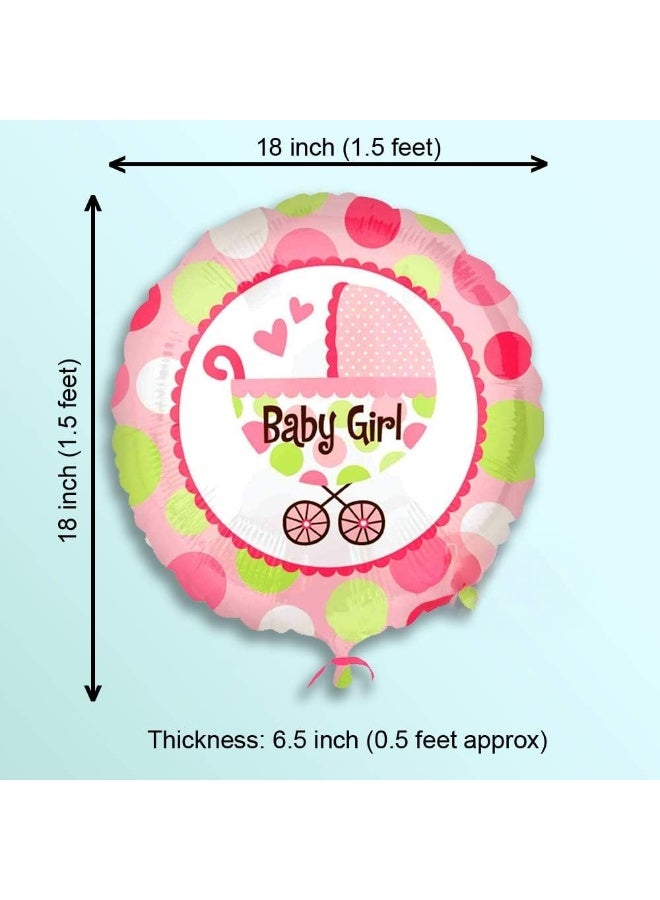 Gender Reveal Party Supplies Baby Shower Foil Cradle Balloon Pack of 5 Pink Welcome Baby Girl Balloon - Image 3