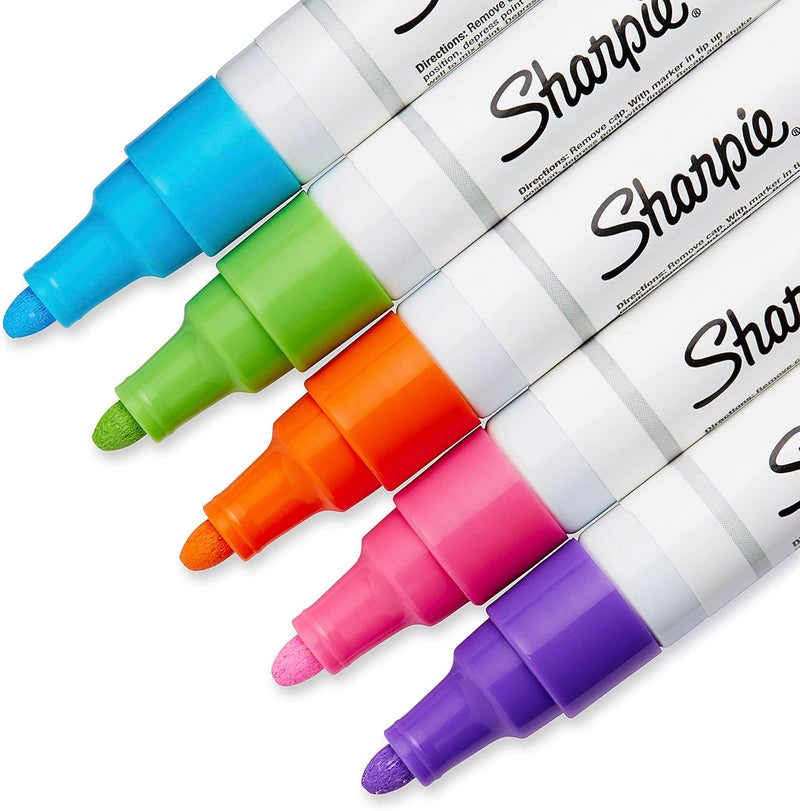 Sharpie Oil-Based Paint Markers, Medium Tip, Fashion Assorted Colors, 5 Count - Image 3