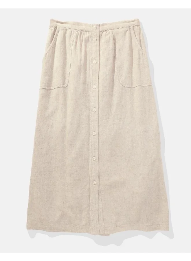 American Eagle High Waist Front Button Skirt