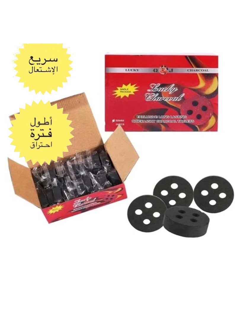 ALSAQER Alsaqer Lucky Bakhoor Charcoal-20 Pieces Long Lasting Incense Charcoal Black-50 mm  - Image 2
