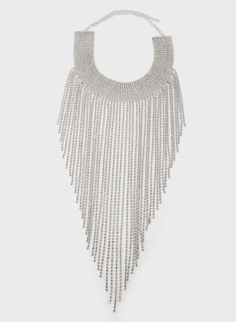 Ella Limited Edition Rhinestone Tassel Statement Necklace